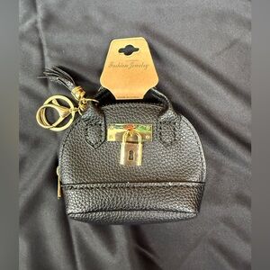 Black Mini Coin purse with Gold Accents
